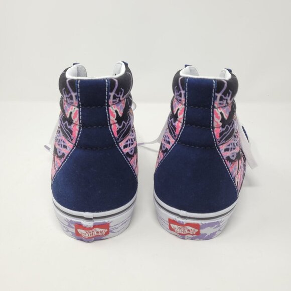 Vans Mens 11.5 Womens 13 Sk8 Hi Zap Navy Blue skull Glow in the dark sneakers - Picture 3 of 13